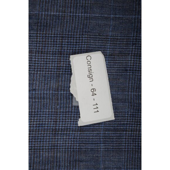 Fabiana Filippi Womens Plaid Pants Small IT 42 Blue Linen Drawstring Trousers - Picture 12 of 12